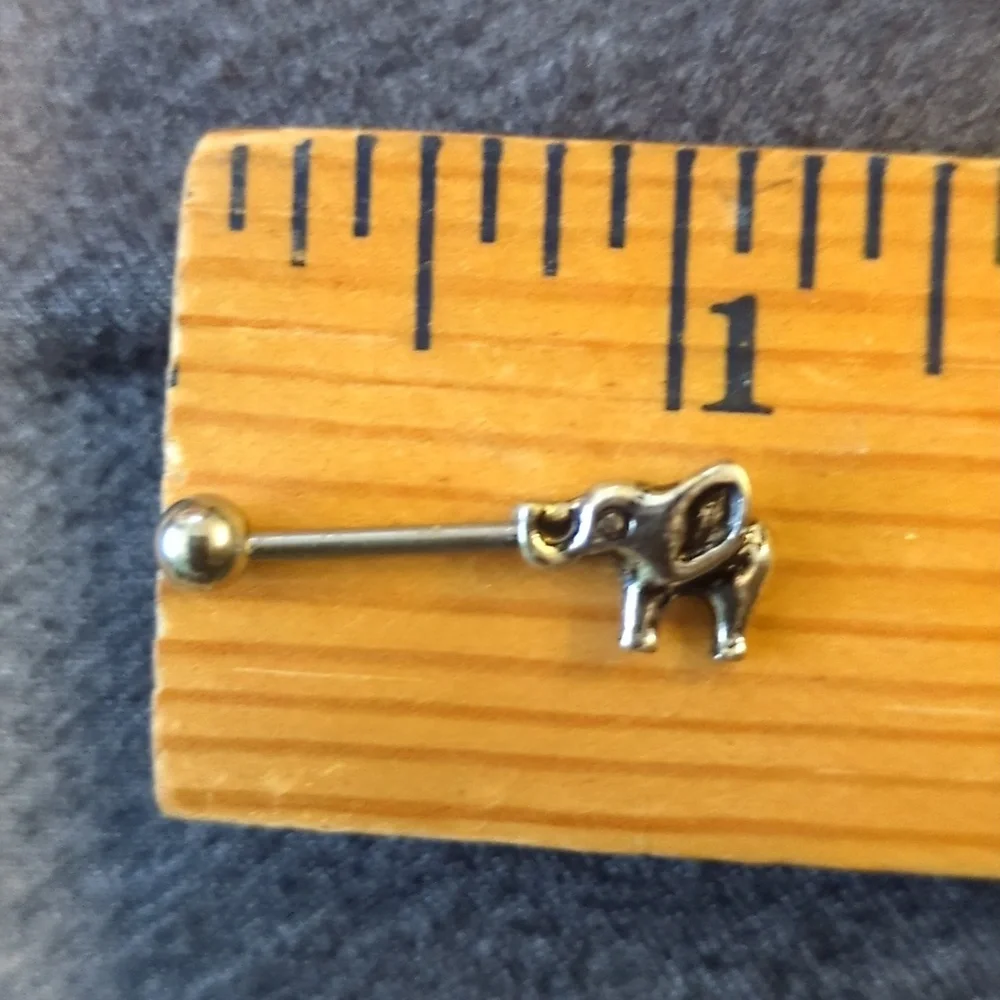 Pierced Nation 9/16 14 Gauge Elephant Nipple Rings 2pk Silver Tone - 14g New - Picture 4 of 4